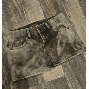 Goa vintage super lowrise mini denim skirt black acid wash wash small y2k